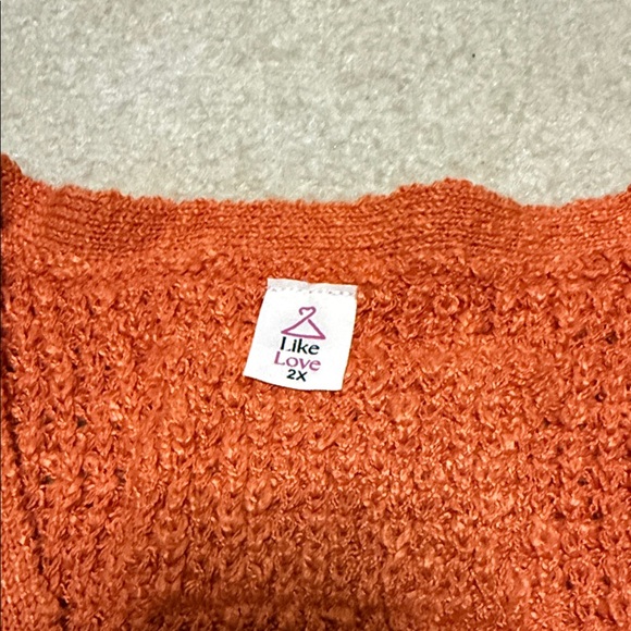 Orange Knit Button-Up Sweater Vest - Picture 7 of 9